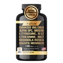 Ginkgo Biloba Alpha GPC Supplement with Panax Ginseng L Tyrosine with L Theanine, Bacopa monnieri, Rhodiola Rosea, Fosfatidylserine, B12, MCT, DMAE - Complex Vyrobené v USA