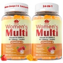 Ženy Multivitamínové Gummy s Omega 3 (DHA/EPA), vitamín D3 K2, vápnik, inozitol, denné ženy Vitamín A C E B komplex, L-metylfolát, metyl B12, bezsugarové Metylované multivitamíny Minerály, 120Cts