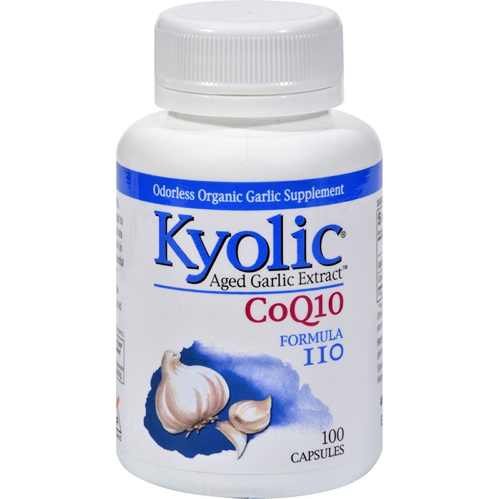 Kyolic Formula 109 Aged Cesnak extrakt s CoQ10 Kapsula - 100 na balenie - 3 balenia na puzdro.