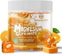 Magnézium Glycinate Soft Chews Supplement,Chewable Sugar Free Drasel Magnézium Chews with Magnézium Glycinát, Vitamín D, B6 a CoQ10 for Calm Support & Sleep for Adults,60 Days Supply-Orange