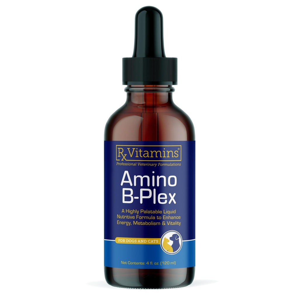 Rx Vitamíny Amino B Plex Cat & Pes Supplement - Vitamín B komplex Tekutina Plus Aminokyseliny pre psy a mačky - Apetite Booster a telesnej hmotnosti Cat & Pes Vitamíny - 4 oz