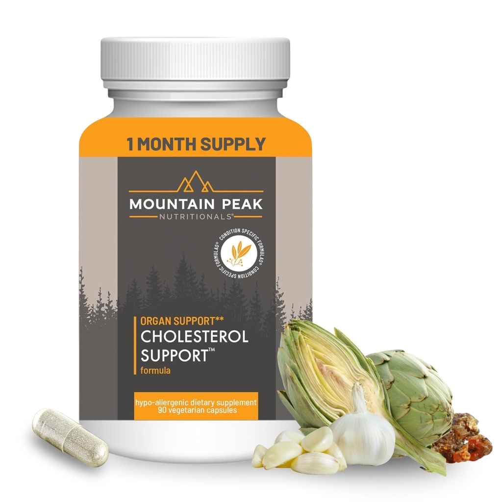 Mountain Peak Nutritionals Cholesterol Suplement - s Artichoke extrakt, CoQ10, & Red kvasinkové ryže - Rastlinné-založené formula podporuje zdravie srdca a zdravé hladiny lipidov (90 Vegetariánske kapsule)