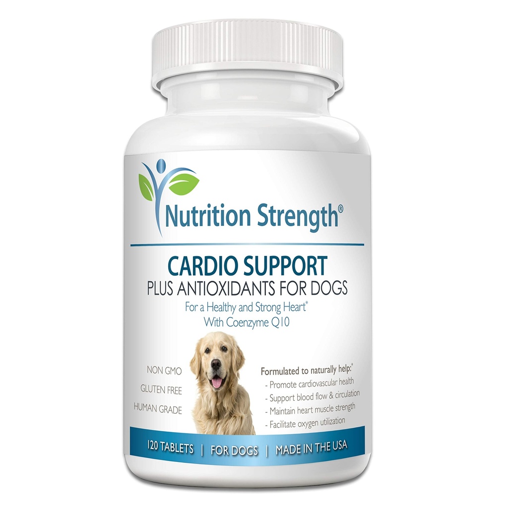 Cardio podpora pre psy Plus Antioxidant, L-karnitín, L- Taurine, s koenzýmom Q10 a vitamín E, podporuje zdravé a silné psie srdce, 120 žuvacie tablety