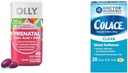 OLLY Ultra sila Prenatálne multivitamínové softgely s podporou rozvoja mozgu + Colace Clear Stool Solenery Kapsule, 28 Počet