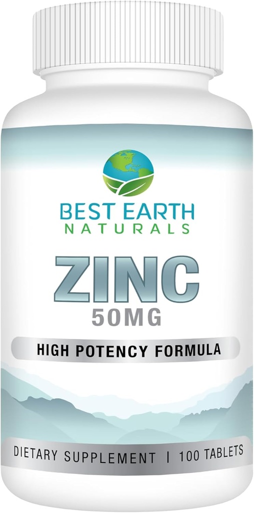 Najlepšie Earth Naturals 50 Mg Zinok Doplnky - Immune Suplement - High Potency Natural Antioxidant - 100 tabliet (100 Day-Supply)
