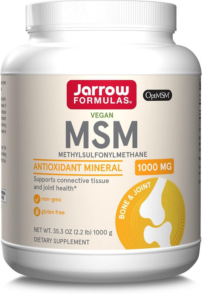 Jarrow Formules® MSM Powder, Methylsulfonylmetán, 1000 mg, Antioxidant Minerál, Joint Health Supplement and Skin Support, 2,2 lbs, Approx. 1000 služieb