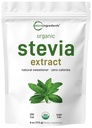Pure Organic Stevia Powder, 4 Ounces, 706 Serving, Highest Grade Stevia Green Leaf Extract Reb-A, Redukovaná horká dochuť, 0 kalórií, Prírodné sladidlo, Cukor Alternatíva, Keto Friendly