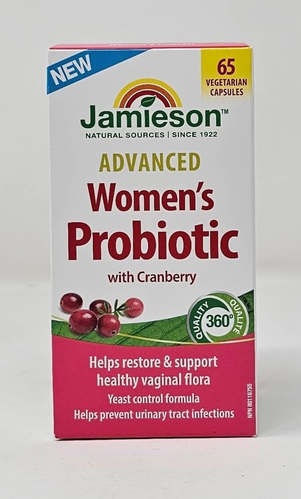 Jamieson Advanced Ženské probiotiká s brusnicou, Pomocník podpora a obnoviť zdravé Vaginal Flora - 65 Vegetariánske kapsule