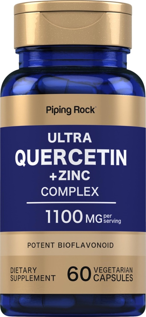Piping Rock Quercetin Zinok Complex 60 Kapsule Non-GMO, Gluten Free Supplement