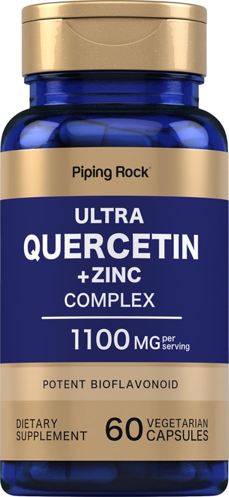 Piping Rock Quercetin Zinok Complex 60 Kapsule Non-GMO, Gluten Free Supplement