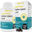 Lipozomálna Alpha Kyselina lipoová 1400mg Softgels, ALA Supplement with L-karnitín 1000mg, Ubichinol (Active CoQ10) 100mg and Vitamín E 10mg,Alfa-Lipoic Acid for Antioxidants, Nerve,Energy 60 Softgels