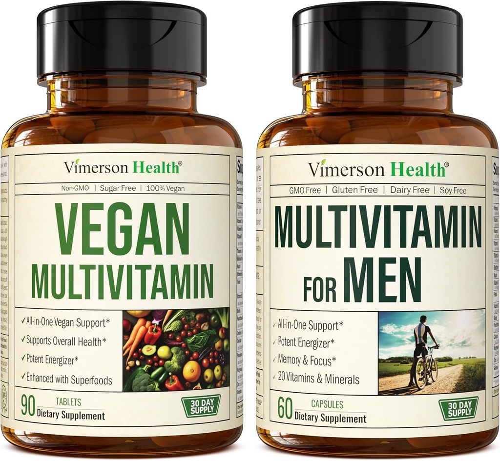 Vegánske multivitamíny pre Vegánov a Vegetarianov a kompletný multivitamín pre mužov