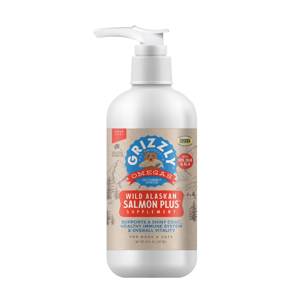 Grizzly PET produkty GRIZZLY PET-Salmon olej pre psy 8 oz. Pumpa SINGLE