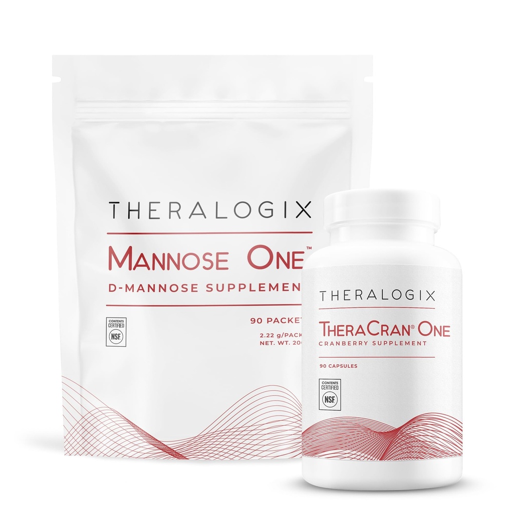 Theralogix TheraCran One + Mannose One Bundle, 90 gróf & 7.05 Ounce (Stoj 2)