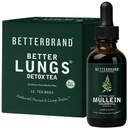 Betterbrand BetterLungs Health Pack - Lepší Lungs Detox Tea & Mullein Leaf Tincture Drops 