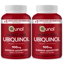 Qunol Mega Ubichinol Coq10 100 mg, Superior Absorpcia, Patentovaná voda a tuk Rozpustný prírodný doplnok forma koenzýmu Q10, Antioxidant pre zdravie srdca, 60 Softgels, balenie 2