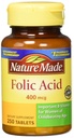 Nature Made Folic Acid (400 μg) Tablety, 250 Počet, Balenie po 2