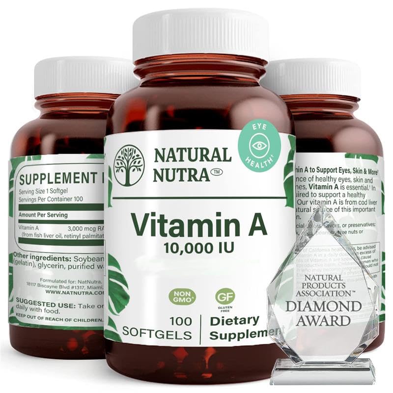 Prírodné Nutra Vitamín A 10 000 IU Softgels 