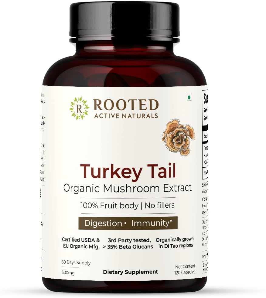 ROOTED Active's Turkey chvostové mušľa extrakt kapsule 