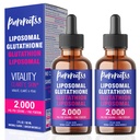 Lipozomálne Glutatión Tekuté Supplement (Pack of 2), 98% Absorpcia s vitamínom C, L-glutatiónom, 2 Fl Oz na fľašu