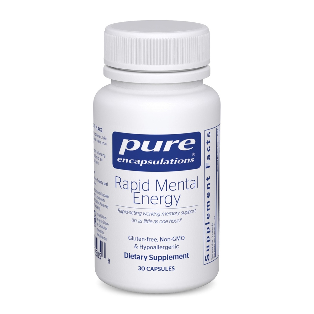 Pure Encapsulations Rapid Mental Energy - Vegan Memory Supplement to Support Brain Health - Ginkgo Biloba Extract, Alpinia Galanga & American Ginseng Extract - Non-GMO & Gluten-Free - 30 Kapsule