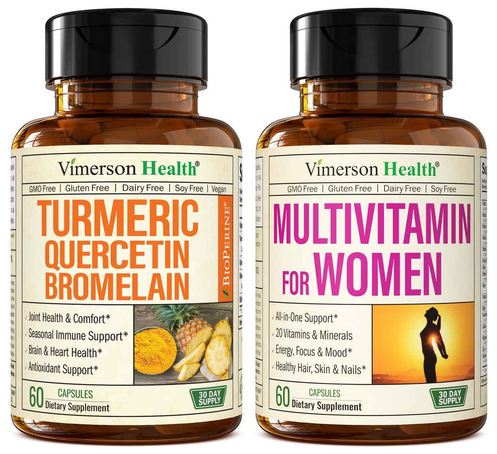 Quercetin s hypromelínom a kurkumínom a kompletný multivitamín pre ženy