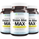 Holististical Health Labs Vision Alive Max with 8 Natural Ingredients Lutemax® 2020, Čučoriedky, čučoriedky, c3g from Black Currant, Maqui Berry, Saffron, and Astaxantin (30 počet (Pack of 3))