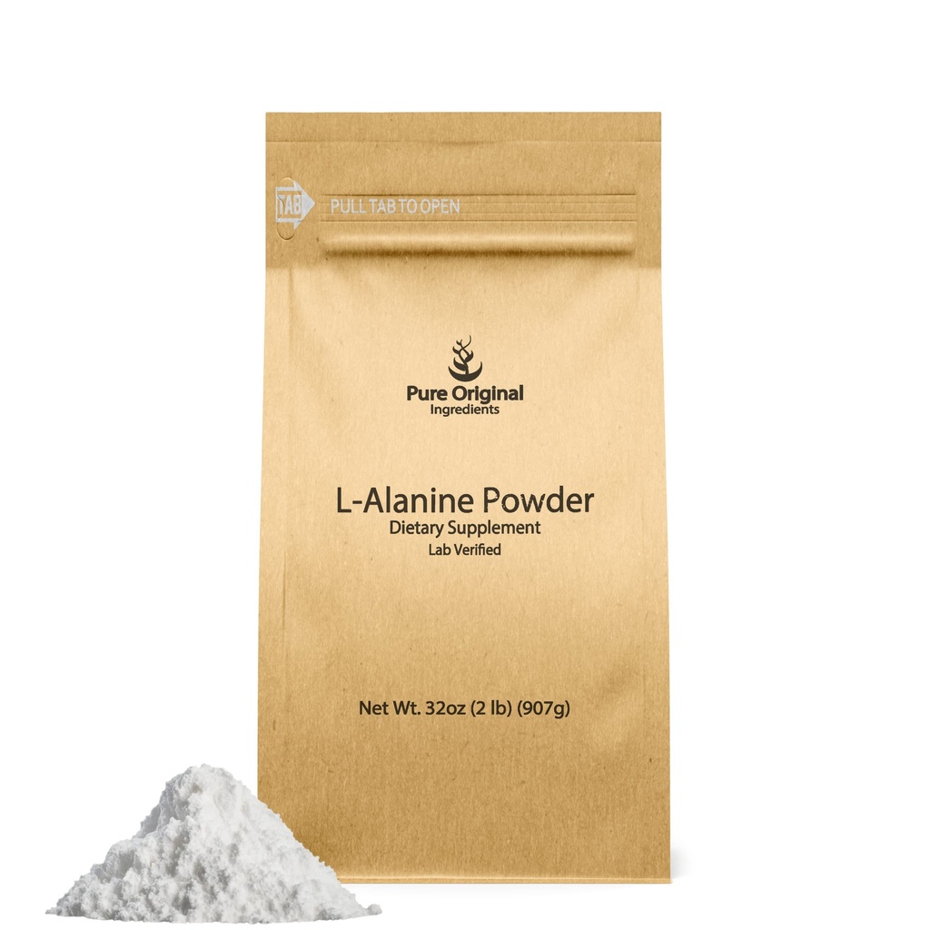 PURE ORIGINAL INGREDIENTS L-alanín prášok (2 lb) Lab Overené, Vždy čisté, bez plnív alebo aditív