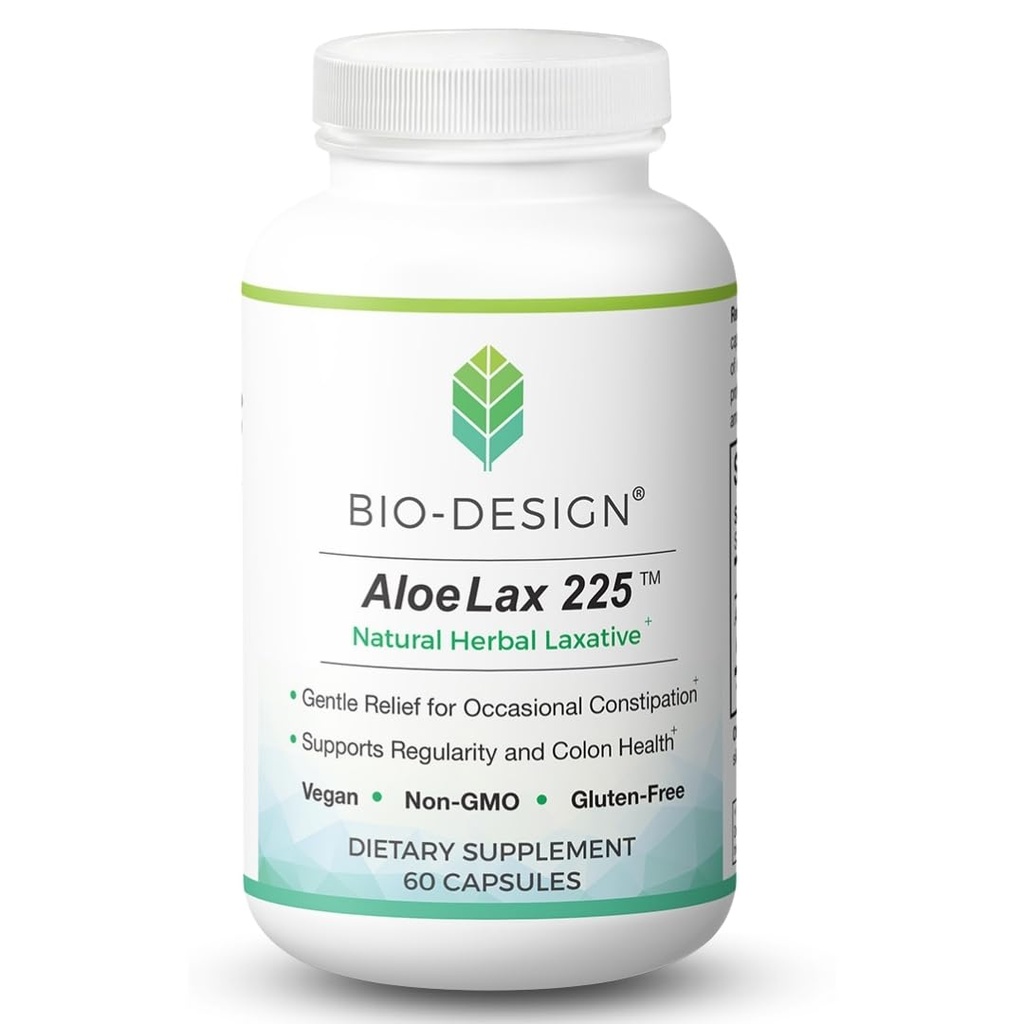 Aloe Lax 225 Prírodné bylinné preháňadlo - nežná úľava pre príležitostné zápcha, plyn, & Bloating s 225 mg prírodné Aloe Ferox - podporuje Bowel Pravidelnosť a zdravie kolóny - 60 Kapsule