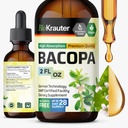 BIO KRAUTER Bacopa Monnieri kvapky - Podpora mozgu Brahmi Doplnky - Liquid Bacopa Doplnky - Alkohol & Sugar Free - Vegan 2 Fl.Oz.