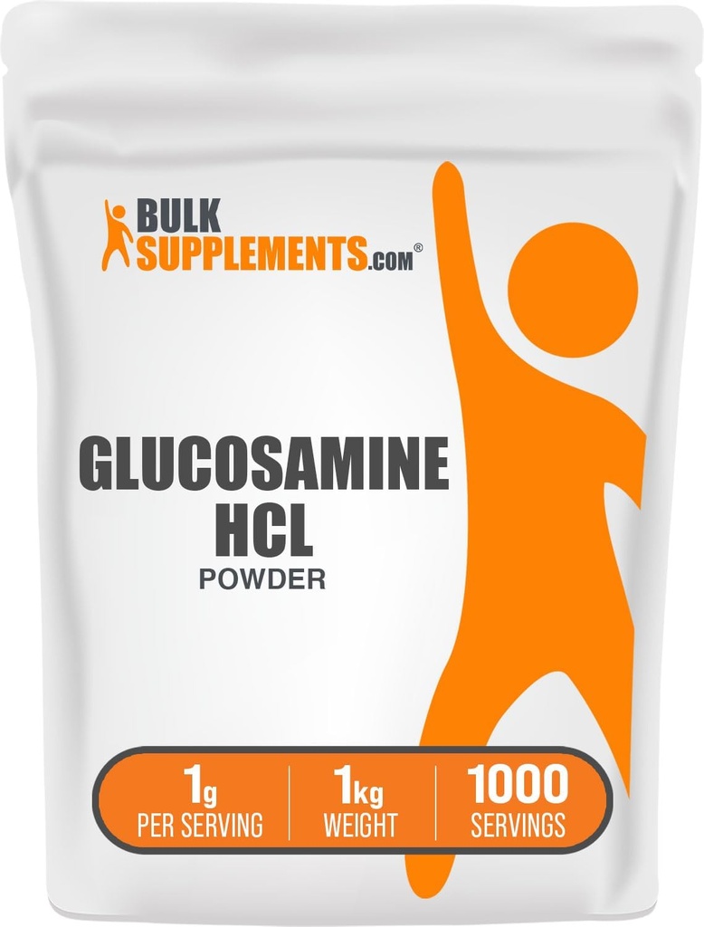 BulkSupplementments.com Glukozamín HCl prášok - Glukozamín doplnok, Joint Suplement - Gluten Free, 1g per Serving, 5kg (Pack of 5) (11 libier)