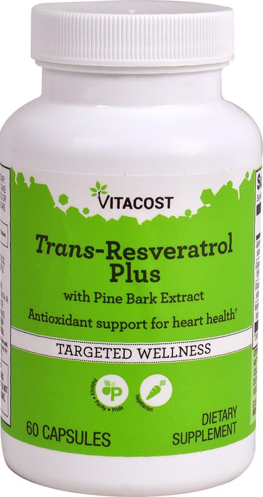 Vitacost Trans-Resveratrol Plus -- 60 Vegetariánskych kapsúl