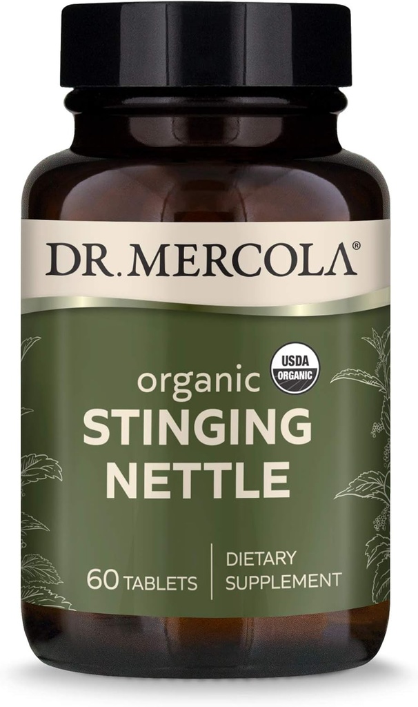Dr. Mercola Organic Stinging Nettle Dietary Supplement, 60 Servings (60 tabliet), non GMO, Gluten Free, Soy Free, USDA Organic