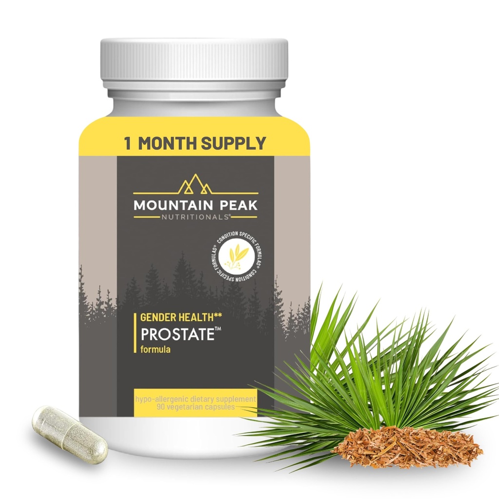 Mountain Peak Nutritionals Prostate Supplement - Podporuje funkciu a metabolizmus močového mechúra - Prostata Suplement for Men with Saw Palmetto Extract, Pygeum (90 Vegetariánske kapsule)