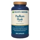 Nature's Wonder Psyllium Husk 500 mg Kapsule od Digestive Health, Plant-Based Fiber, 200 gróf