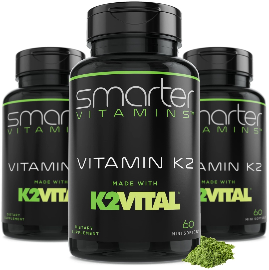 (3 balenia) inteligentnejší vitamín K2 MK7 100mcg, vyrobený s K2VITAL a Kale, 180 tekutých mäkkých látok