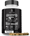 Ancestral Doplnky Grass Fed Beef Organ Supplement, podporuje celé telo wellness s proprietárnou zmesou pečene, srdca, obličiek, pankreasu, Spleen, mrazivého hovädzieho mäsa, non-GMO, 180 Kapsule