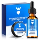 Rast medvedí olej a brada balzam - brada rastový kit s 2X koncentrácia biotín pre mužov, prírodné zložky s arganový olej, jojobový olej a vitamín (Sandalwood)