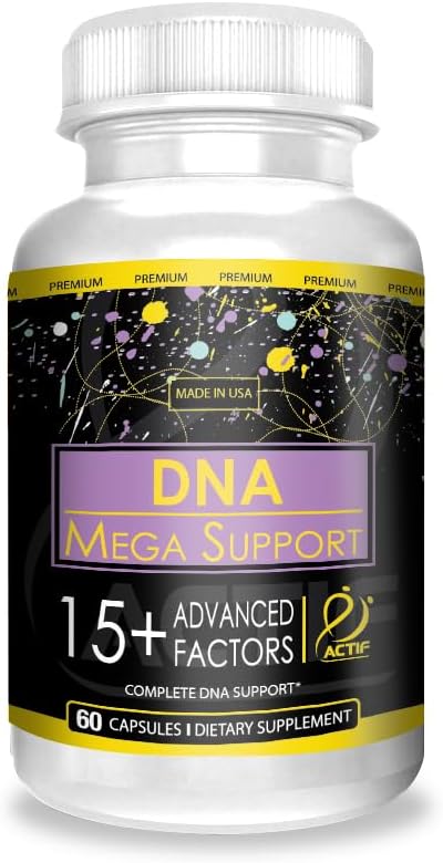 ACTIF DNA Mega Podpora s 15+ Pokročilé faktory - Non-GMO, Fast-Acting, Made in USA, 60 Počet