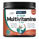 Pes Multivitamín s glukozamínom, Omega 3, Minerály, probiotiká a enzýmy, Psie vitamíny a doplnky pre kĺby, starostlivosť o pleť a pleť, trávenie a imunitné zdravie, kuracie chute - 120 Žuvačky