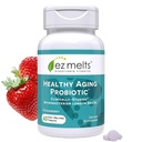 EZ Melts Dissolvable Healthy Aging Probiotic, Bifidobacterium Longum BB536 (2 miliardy CFU), bez cukru, probiotiká pre ženy a mužov 50+, 2-mesačná zásoba - 1 balenie