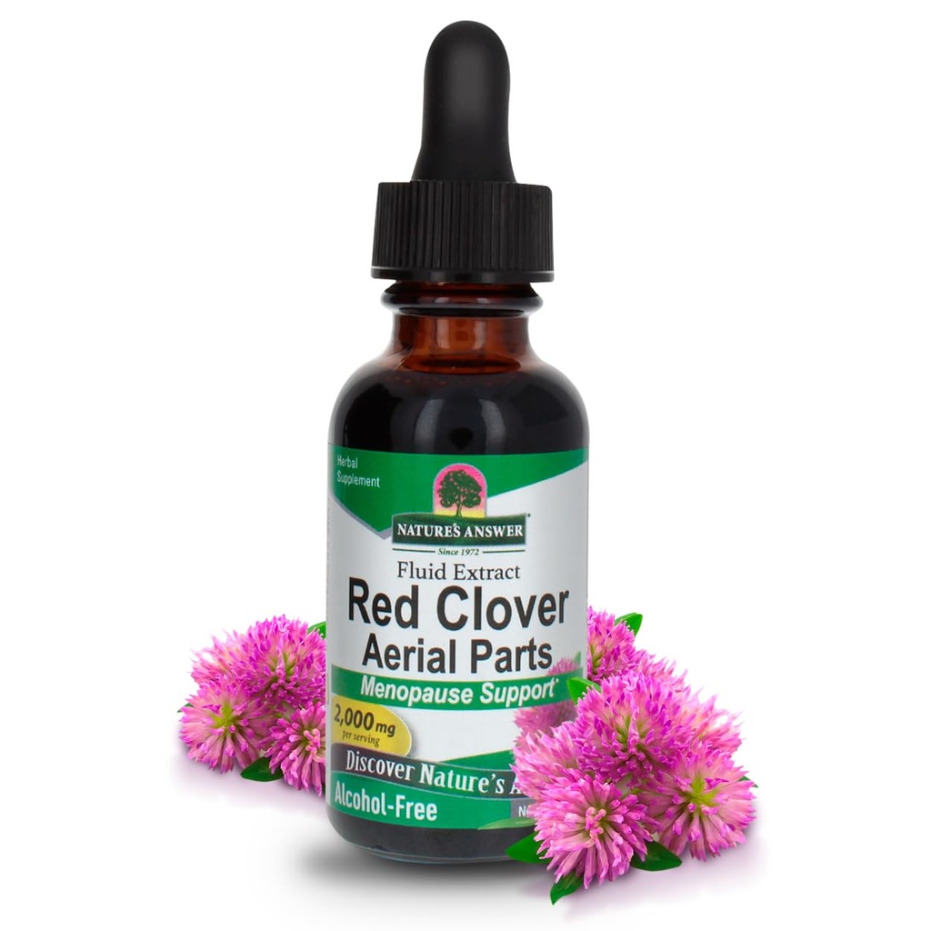 Nature's Answer Red Clover Extract 1 Ounce - Alkohol bez, Ženy wellness, Ženská podpora Supplement with Daily Sevrings Extract, Kosher, Gluten bez, Made in USA