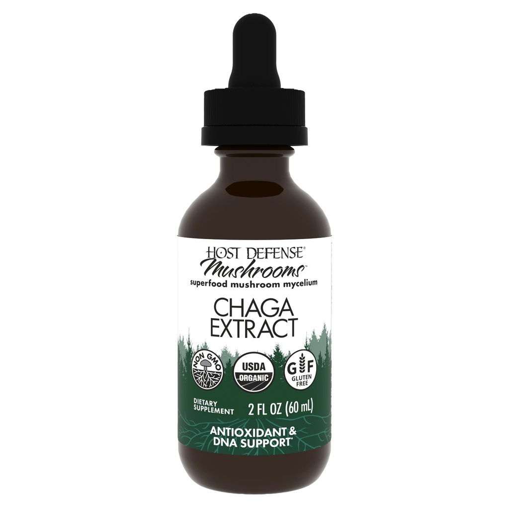 Host Defense Chaga Extract - Immune System Suplement - Chaga Mushroom for Antioxidant Activity Support - Liquid Dietary Mushroom Supplement - 2 fl oz (60 Servings)
