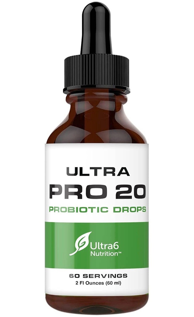 Ultra6 Výživové probiotiká pre ženy, mužov a deti - 20 kmeň Tekuté probiotické doplnky pre trávenie a zdravie Gut