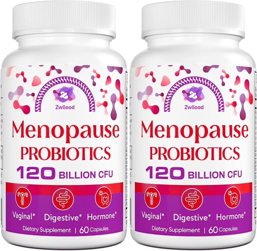 Menopauza Doplnky pre ženy, 120 miliárd CFU Probiotiká pre ženy, All-Natural Probiotic Doplnky pre Menopauza Horúce záblesky, nočné potenie, Mood Swings and Hormone - 120 Bylinné kapsule