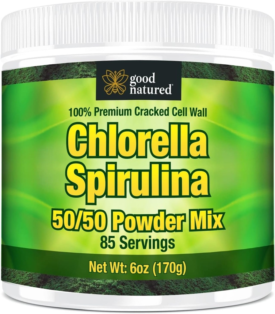 Dobrý Natured Premium Chlórella Spirulina Powder 85 Slúži 