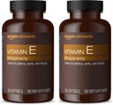 Amazon Elements Vitamín E, 400 IU, 100 Softgels, 100 Days of Supply (Packaging May Vary) (Pack of 2)