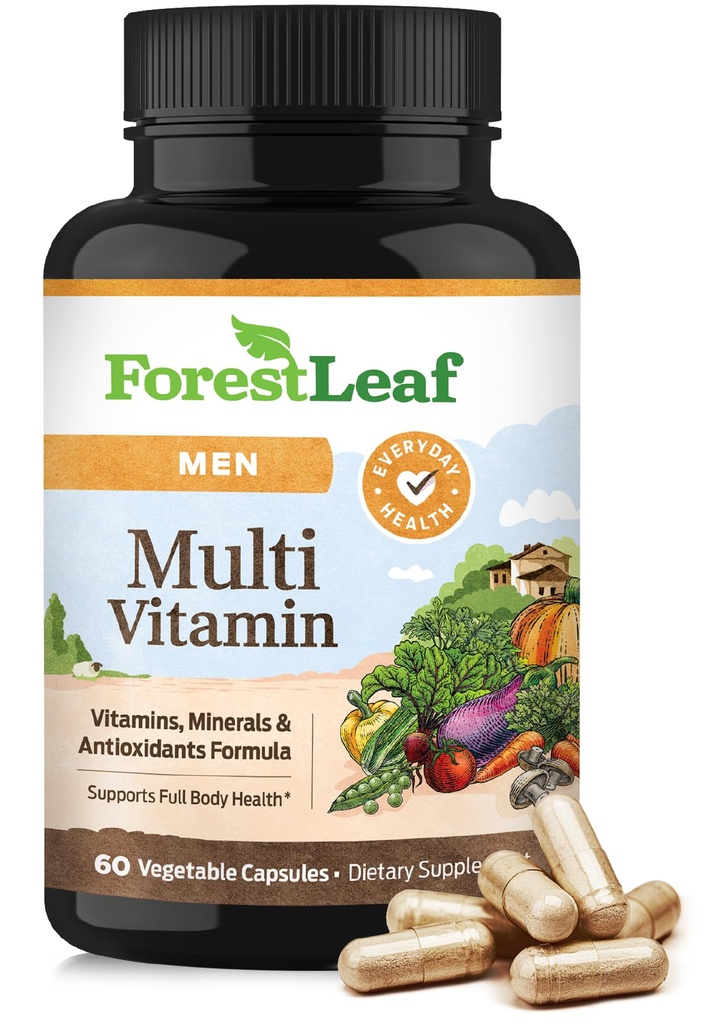 ForestLeaf Daily Vitamínový multivitamín pre mužov, multivitamín pre mužov - Pánske Multivitamíny a multiminerály doplnok 