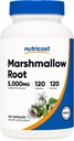 Nutricost Marshmallow Root 5000mg Ekvivalent, 120 Vegetariánske kapsule - Gluten Free & Non-GMO - z 500mg 10:1 extraktu