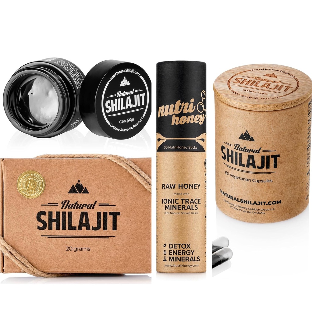 PRÍRODNÝ SHILAJIT Resin 20G, Shilajit Honey Sticks 30 Počet kapsúl 60 Počet